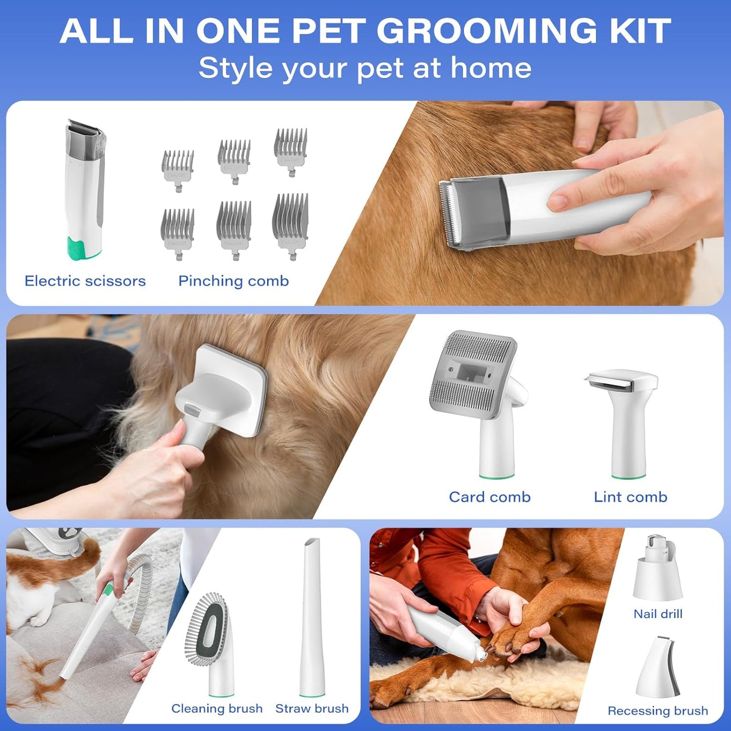 Vacuum Trimming 7-in-1 Multifunctional Pet Grooming Device